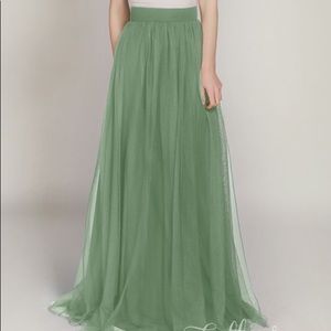 Tulle & Chantilly TBQP346 moss green tulle skirt